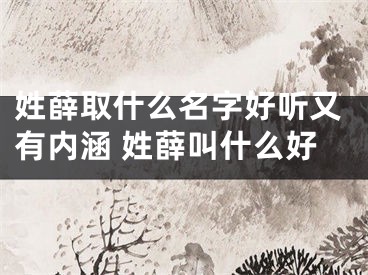 姓薛取什么名字好听又有内涵 姓薛叫什么好