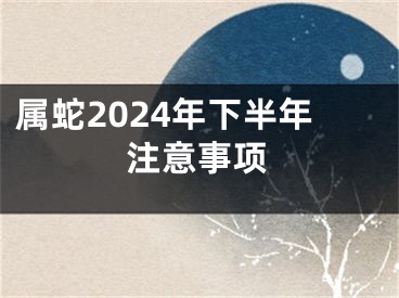属蛇2024年下半年注意事项