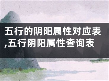 五行的阴阳属性对应表,五行阴阳属性查询表