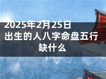 2025年2月25日出生的人八字命盘五行缺什么