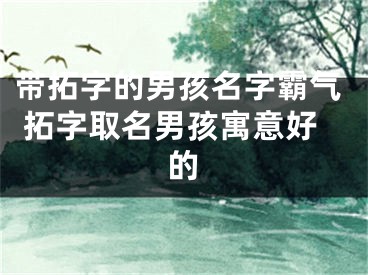 带拓字的男孩名字霸气 拓字取名男孩寓意好的