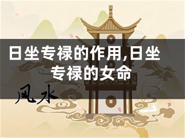 日坐专禄的作用,日坐专禄的女命