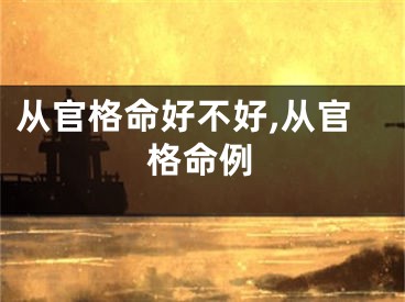 从官格命好不好,从官格命例