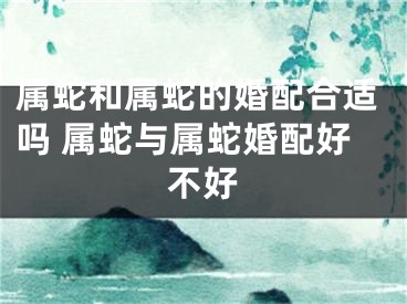 属蛇和属蛇的婚配合适吗 属蛇与属蛇婚配好不好