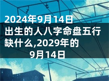 2024年9月14日出生的人八字命盘五行缺什么,2029年的9月14日