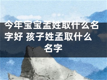 今年宝宝孟姓取什么名字好 孩子姓孟取什么名字