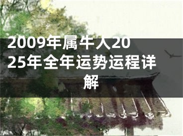 2009年属牛人2025年全年运势运程详解