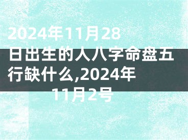 2024年11月28日出生的人八字命盘五行缺什么,2024年11月2号