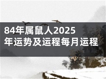 84年属鼠人2025年运势及运程每月运程