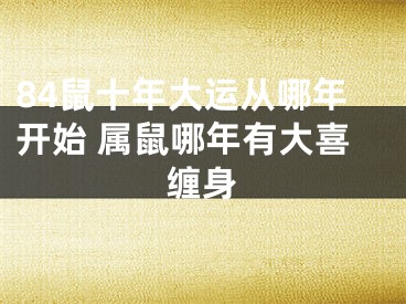84鼠十年大运从哪年开始 属鼠哪年有大喜缠身