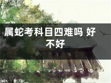 属蛇考科目四难吗 好不好