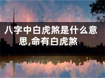 八字中白虎煞是什么意思,命有白虎煞