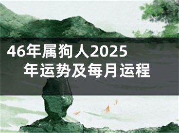 46年属狗人2025年运势及每月运程