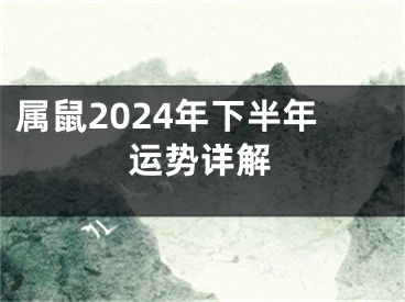 属鼠2024年下半年运势详解