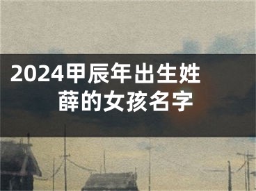 2024甲辰年出生姓薛的女孩名字