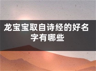 龙宝宝取自诗经的好名字有哪些