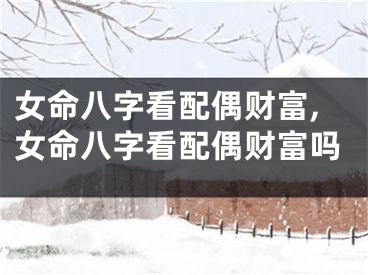 女命八字看配偶财富,女命八字看配偶财富吗