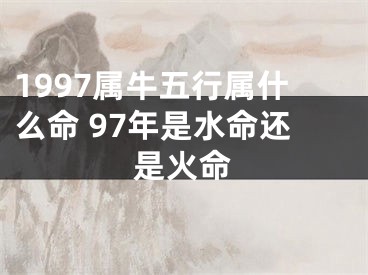 1997属牛五行属什么命 97年是水命还是火命