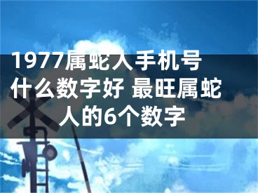 1977属蛇人手机号什么数字好 最旺属蛇人的6个数字