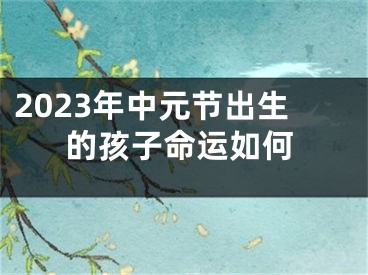 2023年中元节出生的孩子命运如何