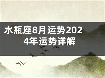 水瓶座8月运势2024年运势详解
