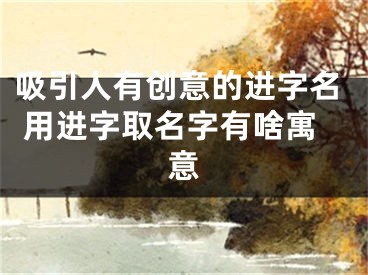 吸引人有创意的进字名 用进字取名字有啥寓意