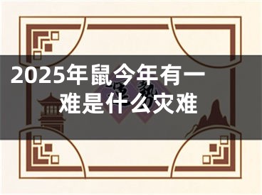 2025年鼠今年有一难是什么灾难
