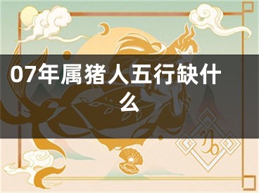 07年属猪人五行缺什么
