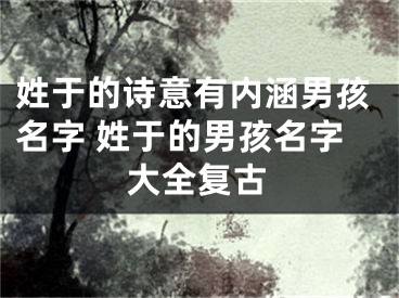 姓于的诗意有内涵男孩名字 姓于的男孩名字大全复古
