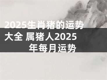 2025生肖猪的运势大全 属猪人2025年每月运势