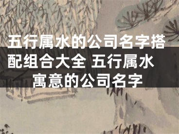 五行属水的公司名字搭配组合大全 五行属水寓意的公司名字