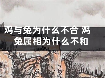 鸡与兔为什么不合 鸡兔属相为什么不和