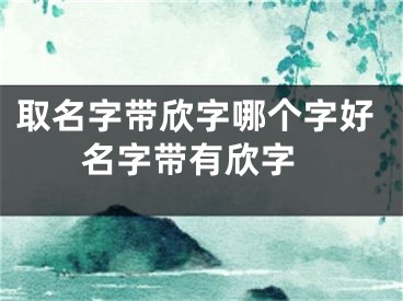 取名字带欣字哪个字好 名字带有欣字