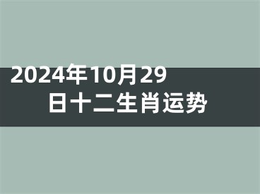 2024年10月29日十二生肖运势