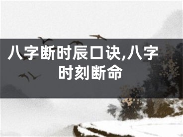 八字断时辰口诀,八字时刻断命