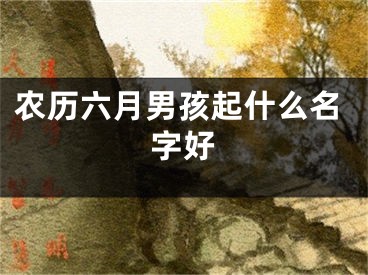 农历六月男孩起什么名字好