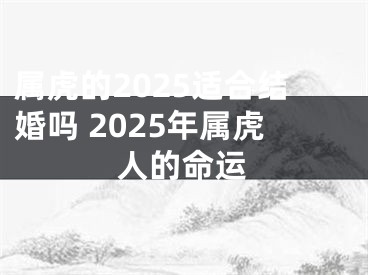 属虎的2025适合结婚吗 2025年属虎人的命运