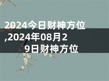 2024今日财神方位,2024年08月29日财神方位