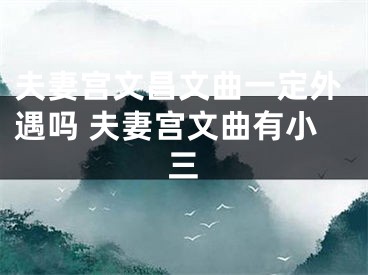 夫妻宫文昌文曲一定外遇吗 夫妻宫文曲有小三
