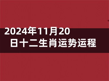 2024年11月20日十二生肖运势运程