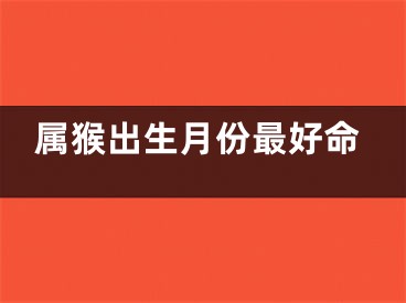 属猴出生月份最好命