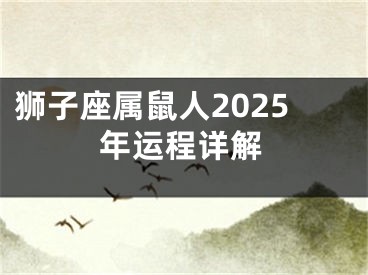 狮子座属鼠人2025年运程详解