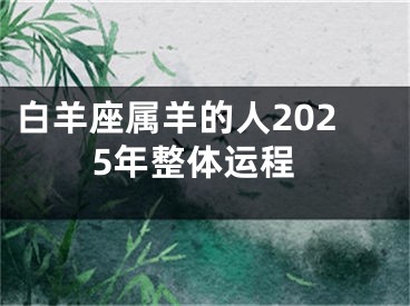 白羊座属羊的人2025年整体运程