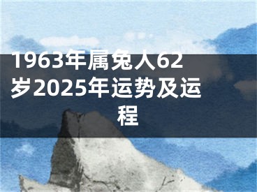 1963年属兔人62岁2025年运势及运程