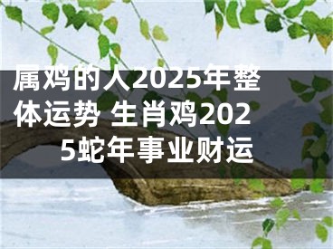 属鸡的人2025年整体运势 生肖鸡2025蛇年事业财运