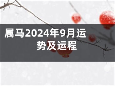 属马2024年9月运势及运程