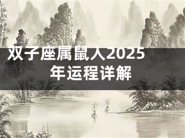 双子座属鼠人2025年运程详解