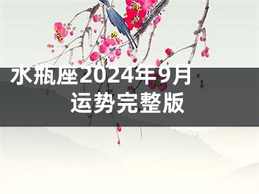 水瓶座2024年9月运势完整版