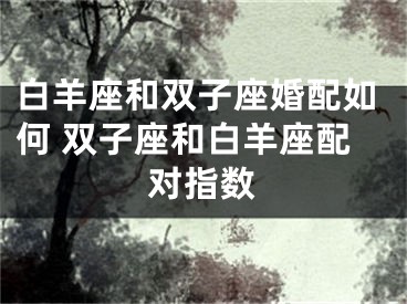 白羊座和双子座婚配如何 双子座和白羊座配对指数