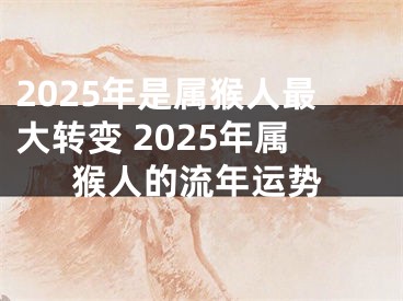 2025年是属猴人最大转变 2025年属猴人的流年运势